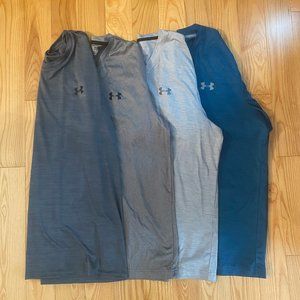 Men's V-Neck Under Armour  Heat Gear Tees (sold as a lot - 4 tees)